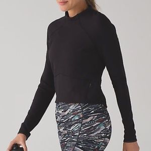 lululemon black hill and valley mock neck